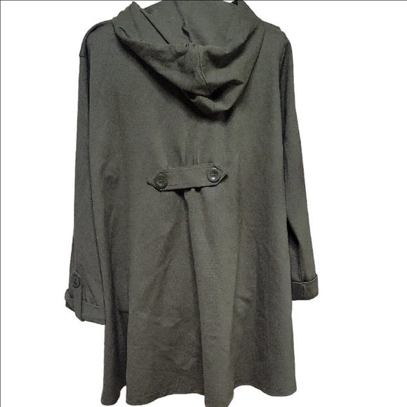 Christian Siriano Green Utility Jacket with Hood 1x - Picture 5 of 7